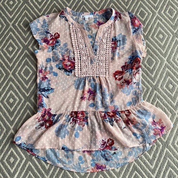 DR2 Daniel Rainn Floral Peplum Top Size Small - Picture 3 of 12